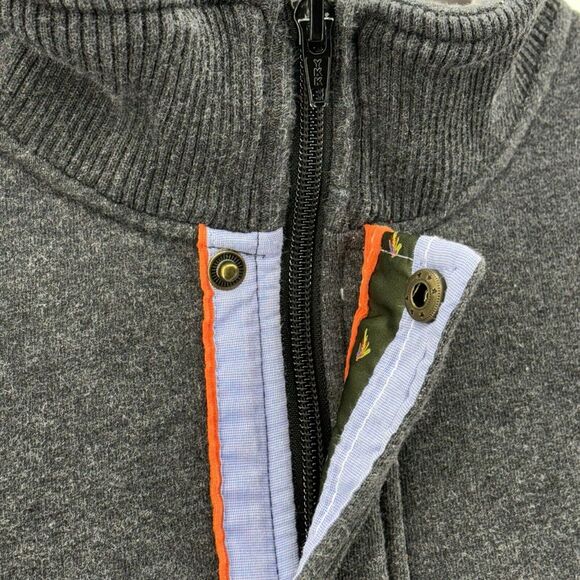 Orvis Adult Large Gray 1/4 Zip PullOver Button Zipper Button Cover Jacket Arrow - Picture 11 of 13